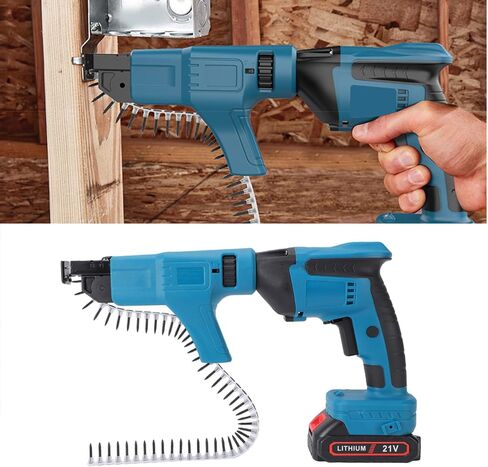 Sorandy Cordless Drywall Screw Gun, Brushless Automatic Feed Chain Screwdriver Set, with 4.0Ah Battery and Storage Box, 360 Degree Rotating Head, for Construction and Renovation in Kuwait