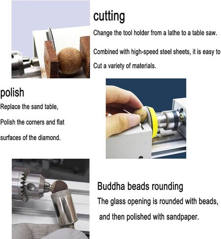 Mini Lathe Polisher Machine, Multifunctional Metal Small Lathe for DIY Wood Model Making, Drilling,Grinding Wood and Stone in Kuwait