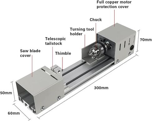 Mini Lathe Machine for DIY Wood Model Making, Drilling, and Grinding with 6-in-1 Functionality in Kuwait