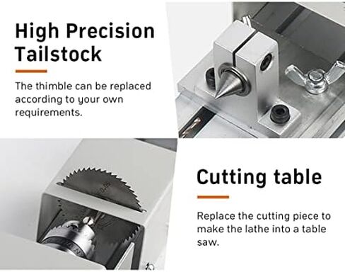 Mini Lathe Machine for DIY Wood and Metal Projects, 6 in 1 Multi-Functional Tool for Carving, Grinding, Drilling, and Bead Making in Kuwait