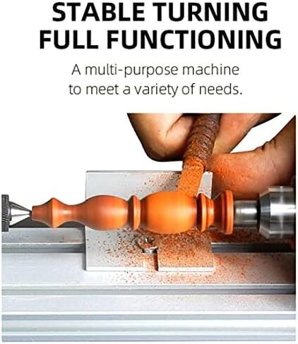 Mini Lathe Machine for DIY Wood and Metal Projects, 6 in 1 Multi-Functional Tool for Carving, Grinding, Drilling, and Bead Making in Kuwait