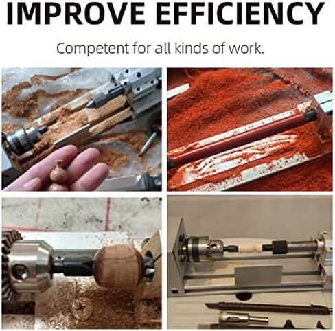 Mini Lathe Machine for DIY Wood and Metal Projects, 6 in 1 Multi-Functional Tool for Carving, Grinding, Drilling, and Bead Making in Kuwait