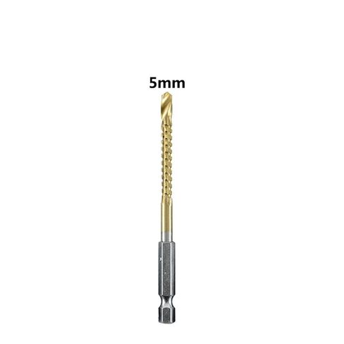 6PCS 3-8mm Saw Drill Bit HSS Composite Screw Tap Carpenter Woodworking Metal Hole Grooving Tools Quick Change Hex Shank (Color : 5mm(1PC)) in Kuwait