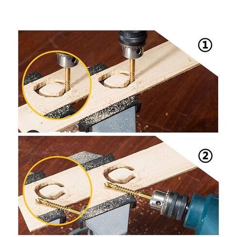 6PCS 3-8mm Saw Drill Bit HSS Composite Screw Tap Carpenter Woodworking Metal Hole Grooving Tools Quick Change Hex Shank (Color : 5mm(1PC)) in Kuwait