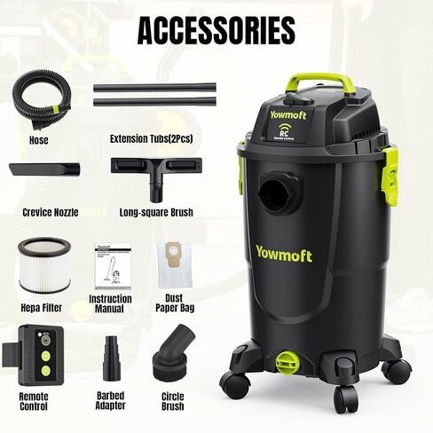CVL30-RC 8 Gallon Dust Extractor with Remote Control 5.5 Peak HP Shop Vacuum Wet Dry Vacuum Cleaner with HEPA Filter, Dust Bag for Woodworking, Garage, Workshop and Home Cleaning in Kuwait