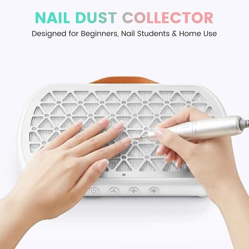 AURELLE Cordless Nail Dust Collector, Powerful 1700PA Dual Turbo Fans Dust Extractor, 3 Suction Modes & Reusable Filter, 4000mAh Rechargeable Nail Vacuum Fan for Nail Tech, Salon & Home Use, White in Kuwait