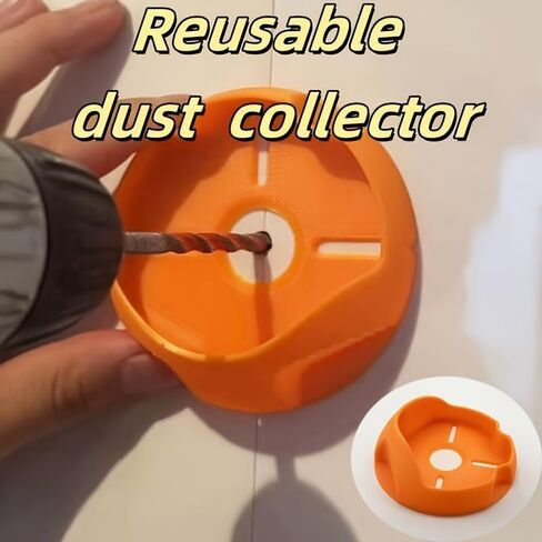 Circular Drill Dust Collector, 100mm Diameter Wall Drilling Dust Catcher for Clean & Easy Holes, Reusable Dust Trap for Drywall Concrete Brick, Drill Attachment for Dust Control in Kuwait