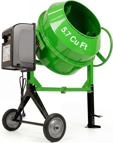 Electric Concrete Mixer 5.7 Cu Ft 160L Power Cement Mixer 650W Wheelbarrow Mixing Machine with Stand And Wheels for Stucco, Mortar, Seed in Kuwait