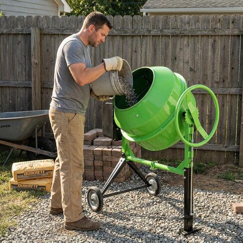 Electric Concrete Mixer 5.7 Cu Ft 160L Power Cement Mixer 650W Wheelbarrow Mixing Machine with Stand And Wheels for Stucco, Mortar, Seed in Kuwait
