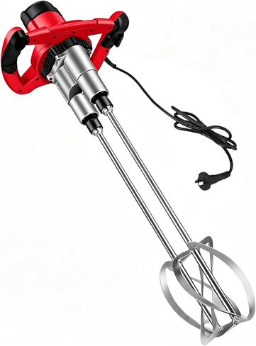 Cement Mixer 2300W Handheld Electric, Double-Paddle Concrete Mud Mixer, 6 Speed Adjustable Portable Double Auger Mixer for Mortar Paint Fodder Resin in Kuwait