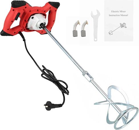 Cement Mixer 2300W Handheld Electric, Double-Paddle Concrete Mud Mixer, 6 Speed Adjustable Portable Double Auger Mixer for Mortar Paint Fodder Resin in Kuwait