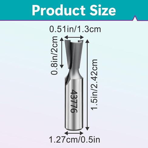 2 Pcs 43776PC 7 Deg x 17/32-Inch Carbide-Tipped Dovetail Router Bit | Compatible with Porter-Cable Dovetail Jigs, for Through & Half-Blind Dovetail Joint, Premium Materials, Sturdy And Durable in Kuwait