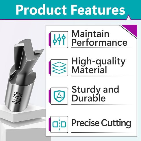2 Pcs 43776PC 7 Deg x 17/32-Inch Carbide-Tipped Dovetail Router Bit | Compatible with Porter-Cable Dovetail Jigs, for Through & Half-Blind Dovetail Joint, Premium Materials, Sturdy And Durable in Kuwait