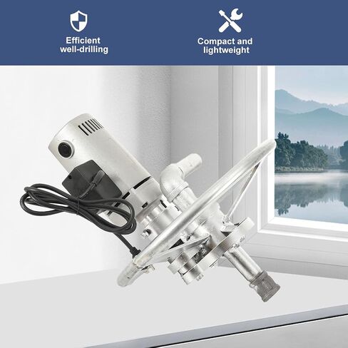 Water Well Drilling Rig, Electric Hole Drilling Rig, Range 40-180mm, 2500W | DTH Down-the-Hole Technology; Portable Handheld Design; Pure Copper Motor; 40-180mm Opening Diameter; Great for Farm & Home in Kuwait