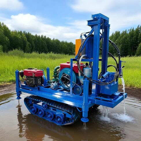 Crawler Water Well Drilling Rig Portable Hydraulic Borehole Drill 120m | Compact Water Well Drilling Rig for Farms, Remote Areas, and Geological Exploration with Stable Deep Drilling Performance. in Kuwait
