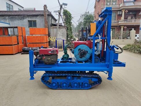 Crawler Mini Water Well Drill Hydraulic Borehole Drilling Rig 120m | Portable Deep Well Drilling Rig, Hydraulic Compact Water Well Drilling Machine Practical Borehole Drill with Auxiliary Pump in Kuwait