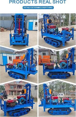 Crawler Mini Water Well Drill Hydraulic Borehole Drilling Rig 120m | Portable Deep Well Drilling Rig, Hydraulic Compact Water Well Drilling Machine Practical Borehole Drill with Auxiliary Pump in Kuwait