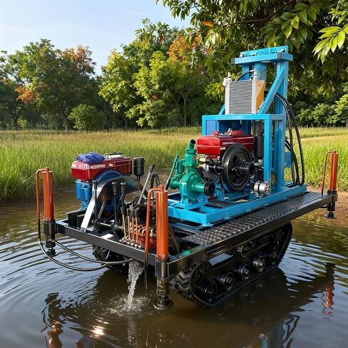 Crawler Hydraulic Water Well Rig Mobile Borehole Drilling Machine | 150m /200m Depth Water Well Drilling Machine, Rotary Drill Rig for DIY Commercial Residential Groundwater Extraction Projects in Kuwait