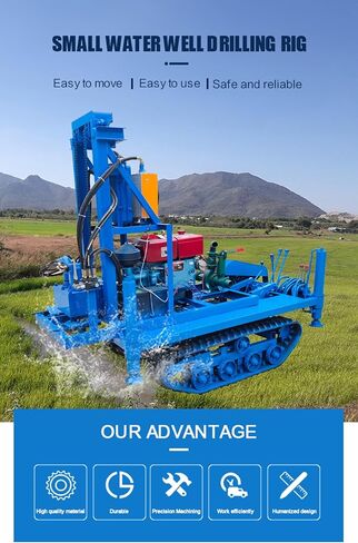 Crawler Hydraulic Water Well Rig Mobile Borehole Drilling Machine | 150m /200m Depth Water Well Drilling Machine, Rotary Drill Rig for DIY Commercial Residential Groundwater Extraction Projects in Kuwait