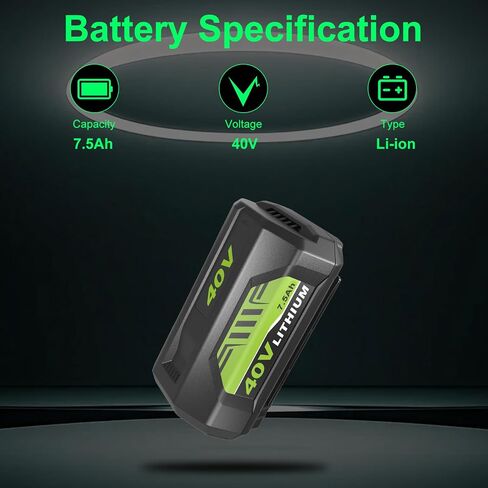 2-Pack 7500mAh Ultra High Capacity OP40602 Replacement for Ryobi 40 Volt Battery Lithium Compatible with Ryobi 40V Battery OP4075A OP40401 OP4026 OP40261 OP4050 OP40601 OP4030 Cordless Tools (Green) in Saudi Arabia
