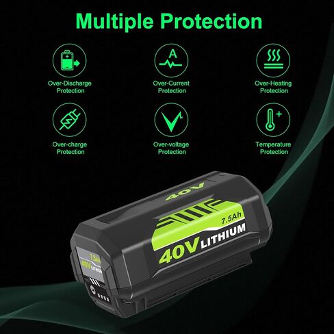 2-Pack 7500mAh Ultra High Capacity OP40602 Replacement for Ryobi 40 Volt Battery Lithium Compatible with Ryobi 40V Battery OP4075A OP40401 OP4026 OP40261 OP4050 OP40601 OP4030 Cordless Tools (Green) in Saudi Arabia