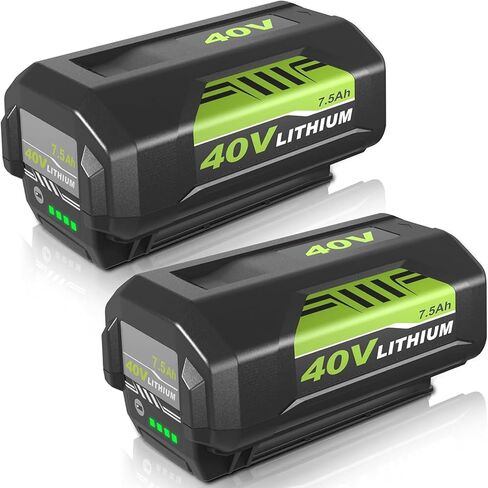 2-Pack 7500mAh Ultra High Capacity OP40602 Replacement for Ryobi 40 Volt Battery Lithium Compatible with Ryobi 40V Battery OP4075A OP40401 OP4026 OP40261 OP4050 OP40601 OP4030 Cordless Tools (Green) in Saudi Arabia