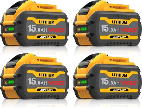 15.0Ah DCB606 Replacement for Dewalt 20V/60V MAX Battery 2Pack | Fits DCB606 DCB609 DCB612 DCB615, Compatible with Dewalt 20V/60V Power Tools in Saudi Arabia