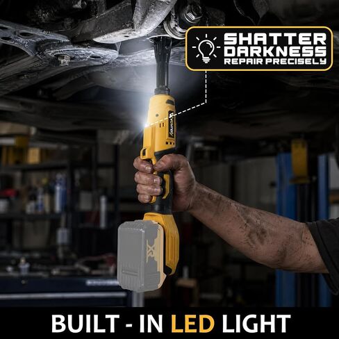3/8" Electric Ratchet Wrench for DEWALT 20V Battery, 88Ft-Lbs | 6-inch Extended, 300RPM, Variable Speed, 8 Sockets,1/2" & 1/4" Adapters, 3" Extension Bar (Tool Only), for Engine Repair in Kuwait