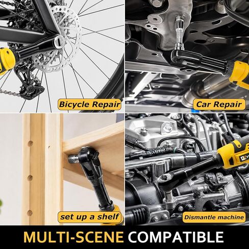 3/8" Electric Ratchet Wrench for DEWALT 20V Battery, 88Ft-Lbs | 6-inch Extended, 300RPM, Variable Speed, 8 Sockets,1/2" & 1/4" Adapters, 3" Extension Bar (Tool Only), for Engine Repair in Kuwait