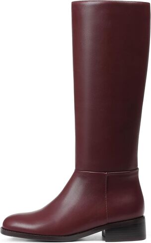 Mattiventon Knee High Boots Women Fashion Long Tall Boots with Round Toe Low Heel Side Zip Stretch Riding Boot for Fall Winter in Kuwait