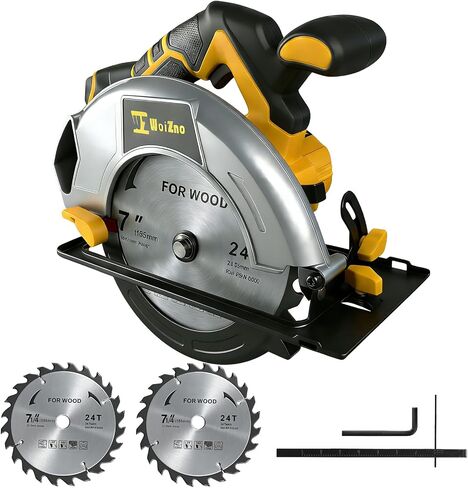 Cordless Circular Saw 7-1/4-Inch Compatible with DeWalt 20V Battery,Brushless Electric Circular Saw with Laser Guide, 2 Blades for Wood, Plastic, Soft Metal (Battery Not Included) in Kuwait