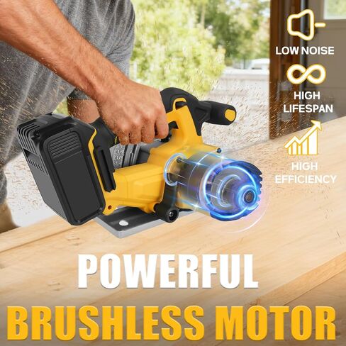 Cordless Circular Saw for Dewalt 20V Battery, Brushless Saws 6-1/2" Blade, 0-45° Cutting Bevel, Cutting Depth 2.24''(90°), 1.61''(45°), Power Wood Saw for Plastic, Wood(Only tools) in Kuwait