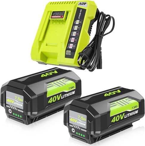 1 Pack Upgraded to 8000mAh Replacement for Ryobi 40V Battery(Green) | Compatible with Ryobi 40 Volt Battery OP4075A OP40601 OP4040 OP40401 OP40404 in Saudi Arabia