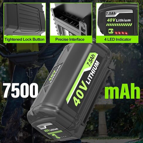 Upgraded 7500mAh OP4026 Replacement Battery Compatible with Ryobi 40V Battery Lithium Replacement OP4050A OP40601 OP40602 for 40V Tools with LED Indicator in Kuwait