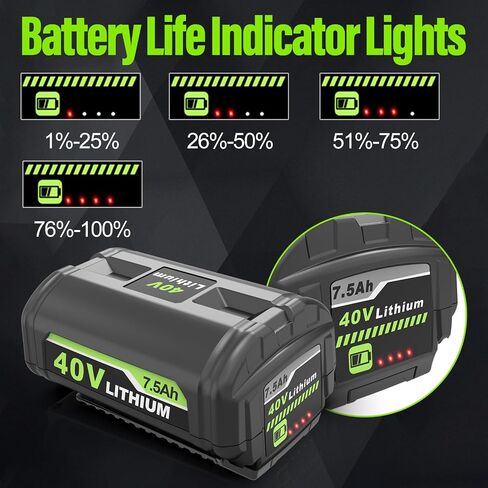 Upgraded 7500mAh OP4026 Replacement Battery Compatible with Ryobi 40V Battery Lithium Replacement OP4050A OP40601 OP40602 for 40V Tools with LED Indicator in Kuwait