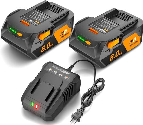 POWTREE 2Pack 8.0Ah Replacement for Ridgid 18V Battery Compatible with Ridgid 18 Volt Battery Lithium R840087 R840086 R840085 R840083 R840089 AC840085 AC840086 AC840087P AC840089 Drill Tools in Kuwait