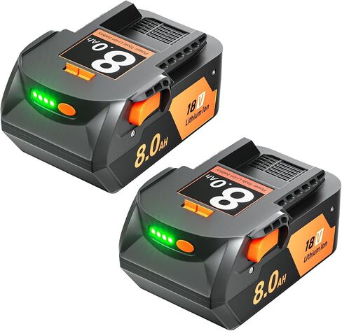 POWTREE 2Pack 8.0Ah Replacement for Ridgid 18V Battery Compatible with Ridgid 18 Volt Battery Lithium R840087 R840086 R840085 R840083 R840089 AC840085 AC840086 AC840087P AC840089 Drill Tools in Saudi Arabia