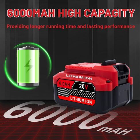 Upgrade 2-Pack 20V 6000h Batteries Replacement for Craftsman 20V Battery Compatible with Craftsman CMCB205 CMCB204 CMCB206 CMCB202 CMCB201 20V Cordless Power Tool in Kuwait