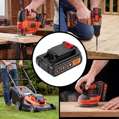 2 Pack 20V 4.0Ah Replacement Battery Compatible with Black and Decker 20V Cordless Power Tools in Kuwait