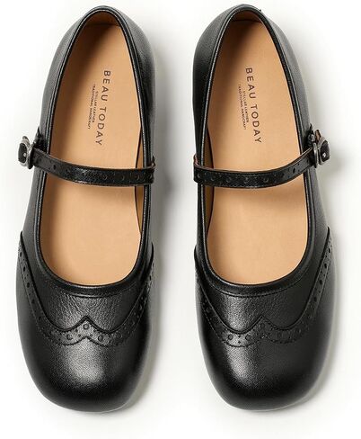 BEAU TODAY Comfortable Womens Mary Jane Shoes Lightweight Flats Oxfords Leather Round Toe Brogue Non-Slip Work Dressy Casual Cute Girls School Teachers and Office Shoes in Kuwait