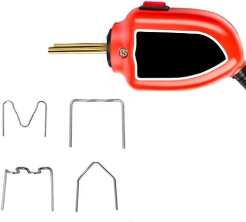 100W Hot Stapler Welder Kit, 110V Portable Welding Gun with LED Light, 200PCS 4 Types Hot Staples, Automotive Repair Tool for Car Bumper & Kayak Crack（Red） in Kuwait