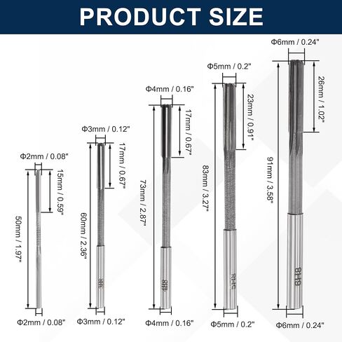 9pcs HSS Chucking Reamer Set, 2-10mm Straight Flute Lathe Reamer, H8 Tolerance Milling Finishing Tool in Kuwait