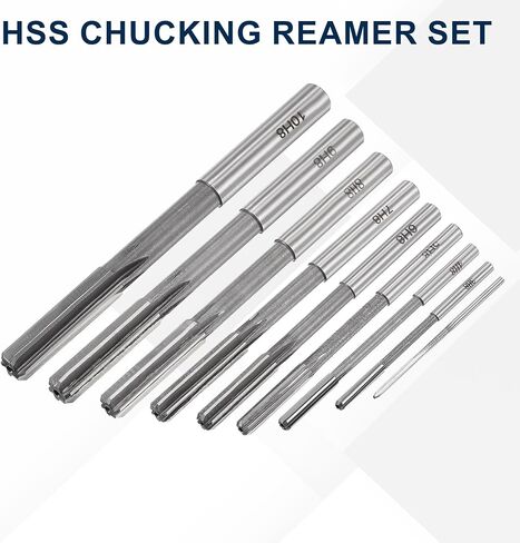 9pcs HSS Chucking Reamer Set, 2-10mm Straight Flute Lathe Reamer, H8 Tolerance Milling Finishing Tool in Kuwait