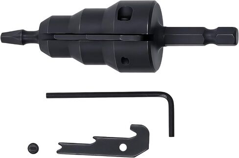 Power Conduit Reamer with Improved Bit Retention, Power Conduit Reamer 1/4 Inch Shank High Carbon Steel Tool - Electrical Metallic Tubing Reamer with L Wrench for Drill Chuck, Replaceable Blade in Kuwait