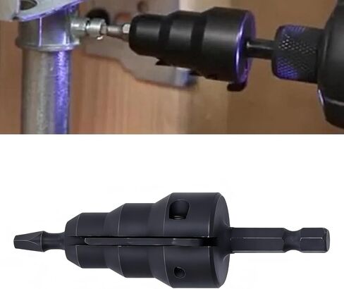 Power Conduit Reamer with Improved Bit Retention, Power Conduit Reamer 1/4 Inch Shank High Carbon Steel Tool - Electrical Metallic Tubing Reamer with L Wrench for Drill Chuck, Replaceable Blade in Kuwait