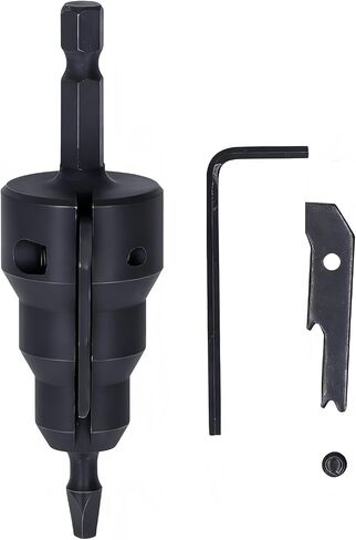 Power Conduit Reamer with Improved Bit Retention, Power Conduit Reamer 1/4 Inch Shank High Carbon Steel Tool - Electrical Metallic Tubing Reamer with L Wrench for Drill Chuck, Replaceable Blade in Kuwait