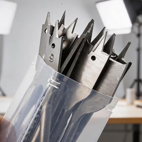 13-Piece Spade Drill Bit Sets, Alloy Steel Paddle Flat Bit with Shank, Flat Wood Hole Cutter Fit for Woodworking, Assorted Bits with Nylon Storage Pouch, 1/4" to 1-1/2" in Kuwait