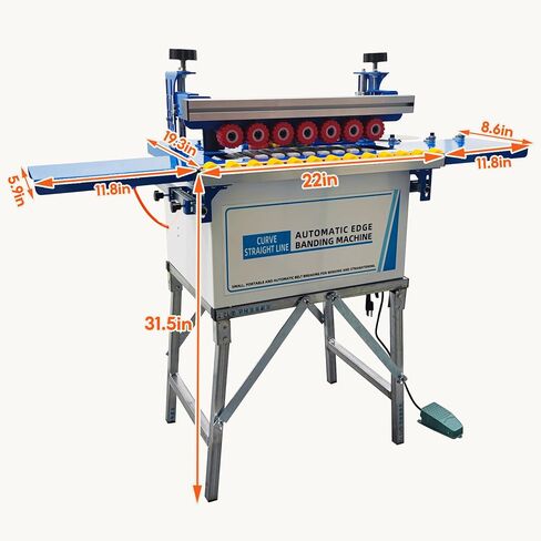 TECHTONGDA Portable Edge Bander Automatic Double-Sided Edge Banding Machine for Woodworking, Automatic Band Breaking for Straight and Curved Edges 110V in Kuwait