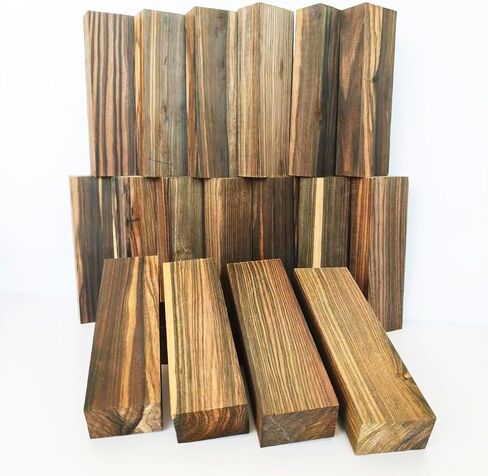 Macassar Ebony Exotic Lumber Hardwood Burl Knives Handle Scales Musical Instrument Material Wood DIY Tools 1Pc Size: 1.5 x 4 x 1 Inches (+/- 1/16 Inches) in Kuwait