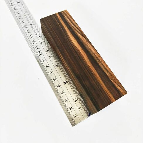Macassar Ebony Exotic Lumber Hardwood Burl Knives Handle Scales Musical Instrument Material Wood DIY Tools 1Pc Size: 1.5 x 4 x 1 Inches (+/- 1/16 Inches) in Kuwait